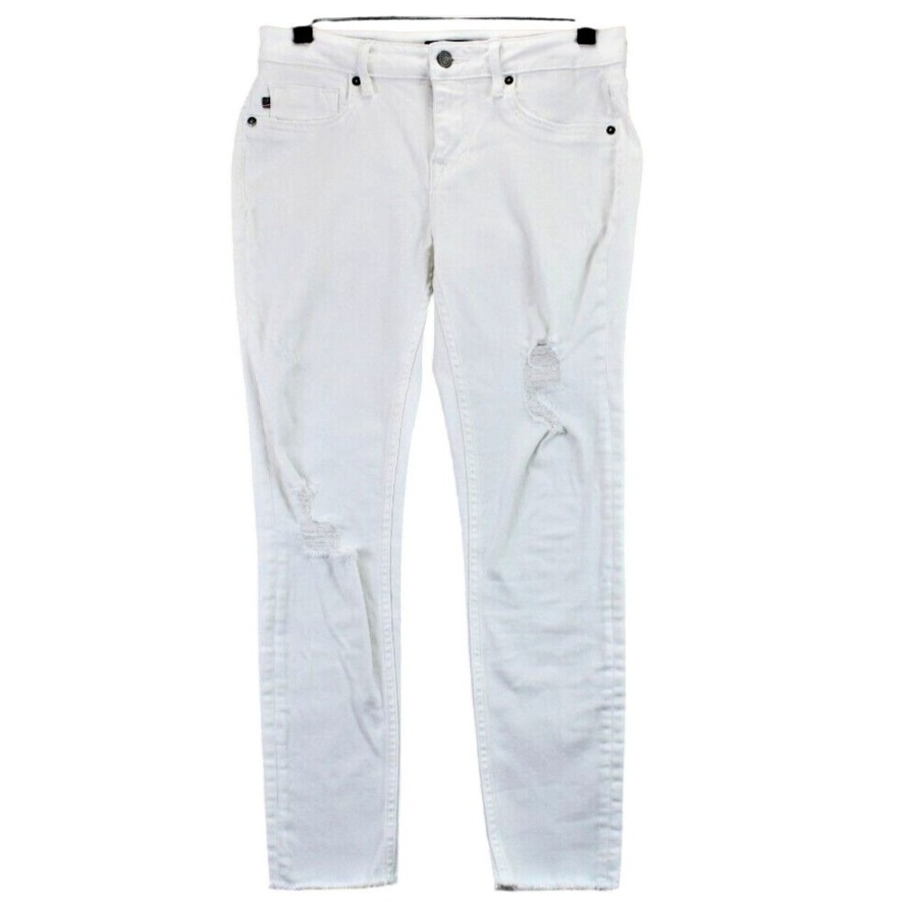 VIGOSS‎ Jagger Skinny Jeans White Distressed Raw Hem Women W28 L27